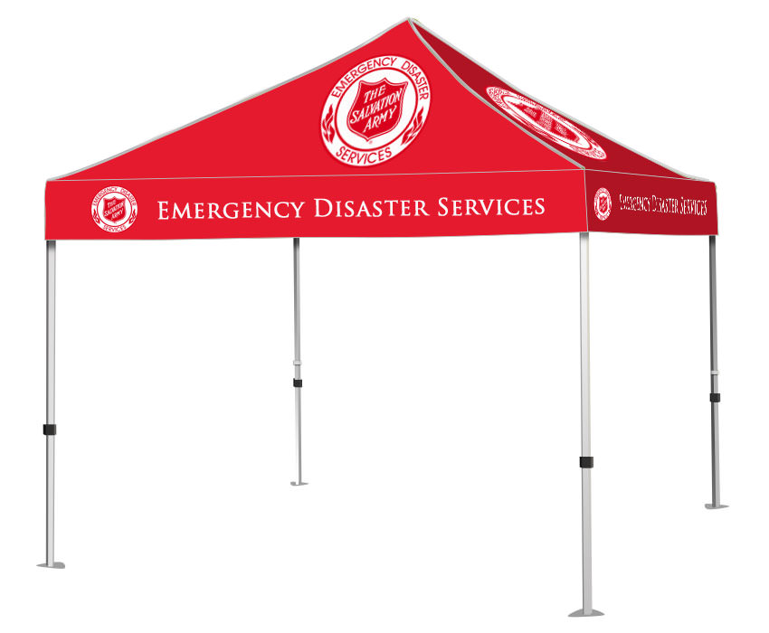Emergency Disaster Services Tent in Red