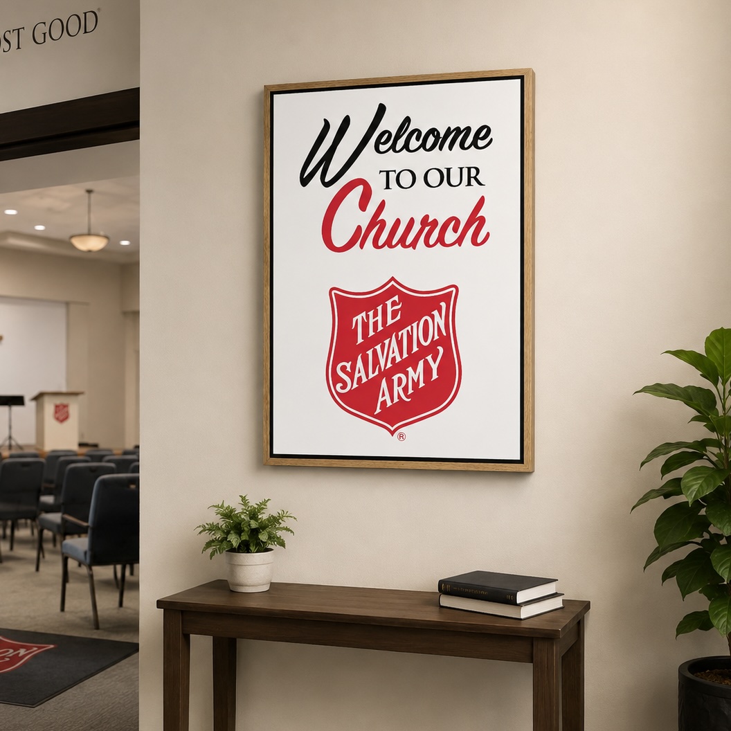 multiple canvas artworks for display in salvation army corps