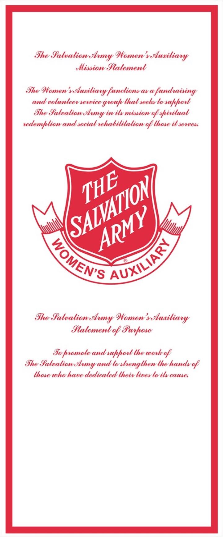 Women's Auxiliary Mission Purpose Poster