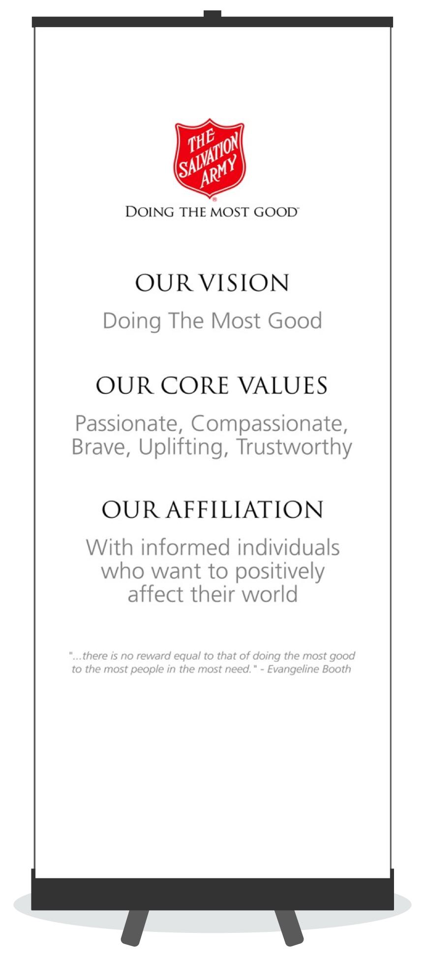Vision / Values / Affiliation Retractable
