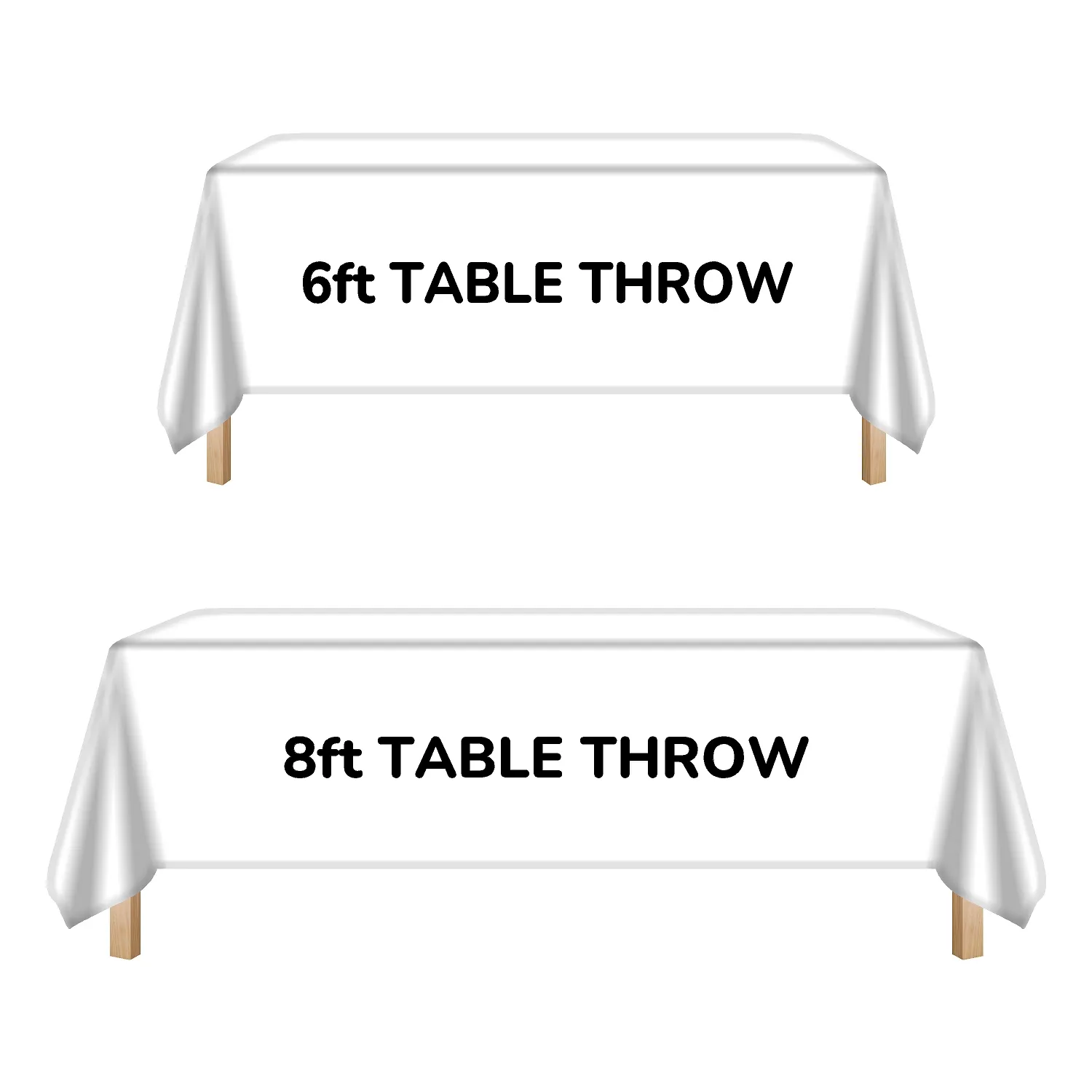 6ft or 8 foot table cloths available